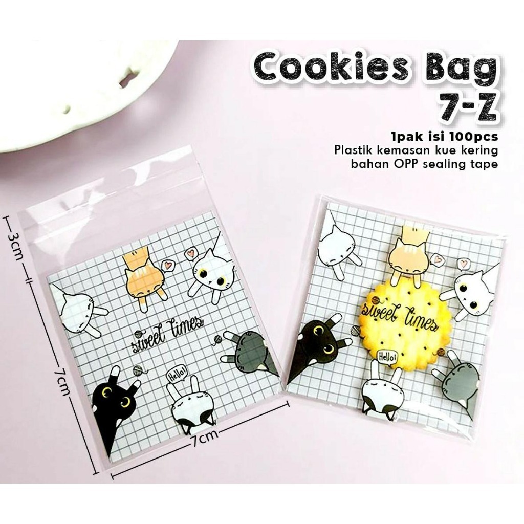

OPP PLASTIK 7X7 CAT SWEET TIME 7-Z ISI 100LBR X 1, PLASTIK PEREKAT COCOK U/ROTI/COOKIES