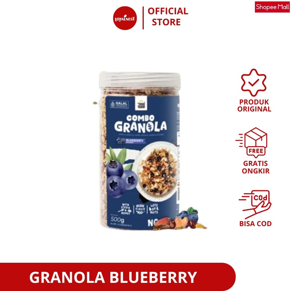 

Granola Blueberry 500gr Timur Tengah Sereal Makanan Sehat High Quality - Toples