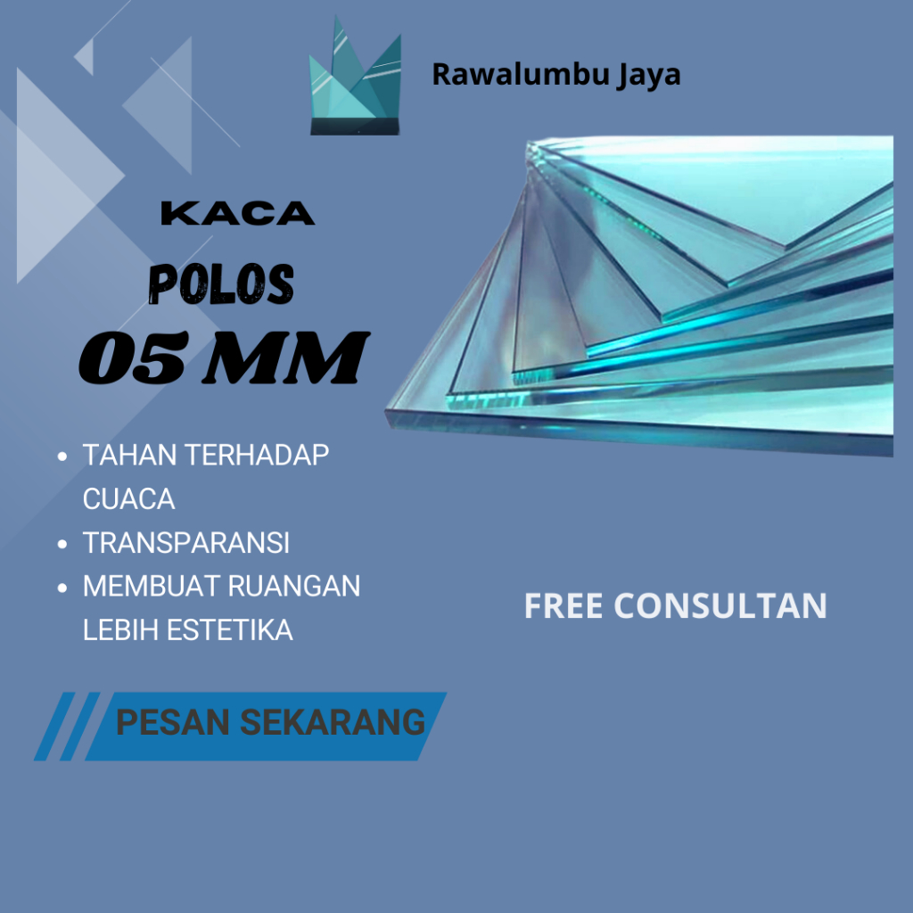 Kaca Polos 5mm, 6mm, 8mm, 10mm, 12mm