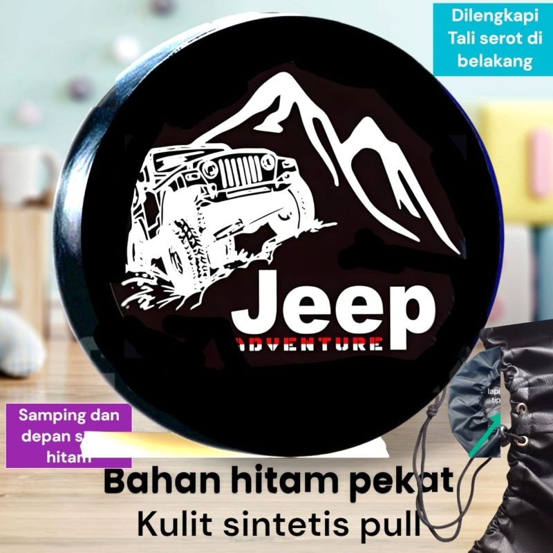selimut ban mobil JEEP motif  dilengkapi tali serot sintesis gambar cerah