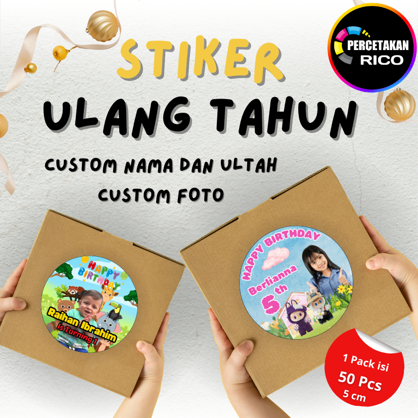 

(isi 30) Stiker Ulang Tahun Custom foto/ Stiker Nasi Box Bento/ Label Ulang Tahun