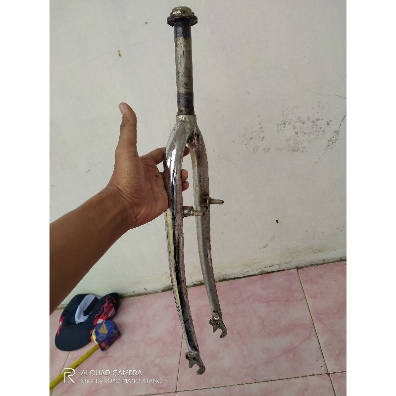 Fork Rigid Sepeda MTB 26 jadul steel standar steertube 14 cm