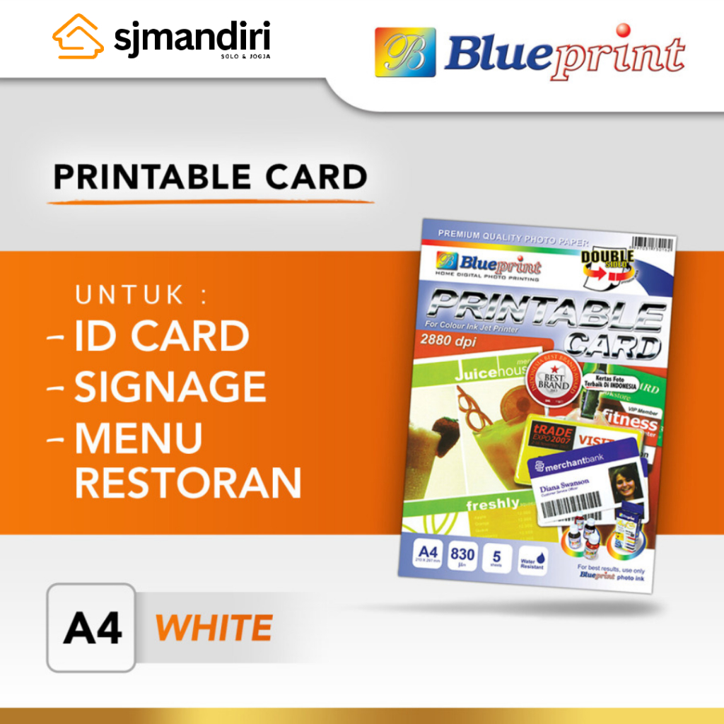

BLUEPRINT Printable ID Card White A4 Printable Kartu Member