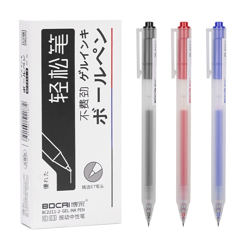 

PEN GP BOCAI 0.5mm TINTA HITAM/MERAH/BIRU - 1 PCS/1 BOX