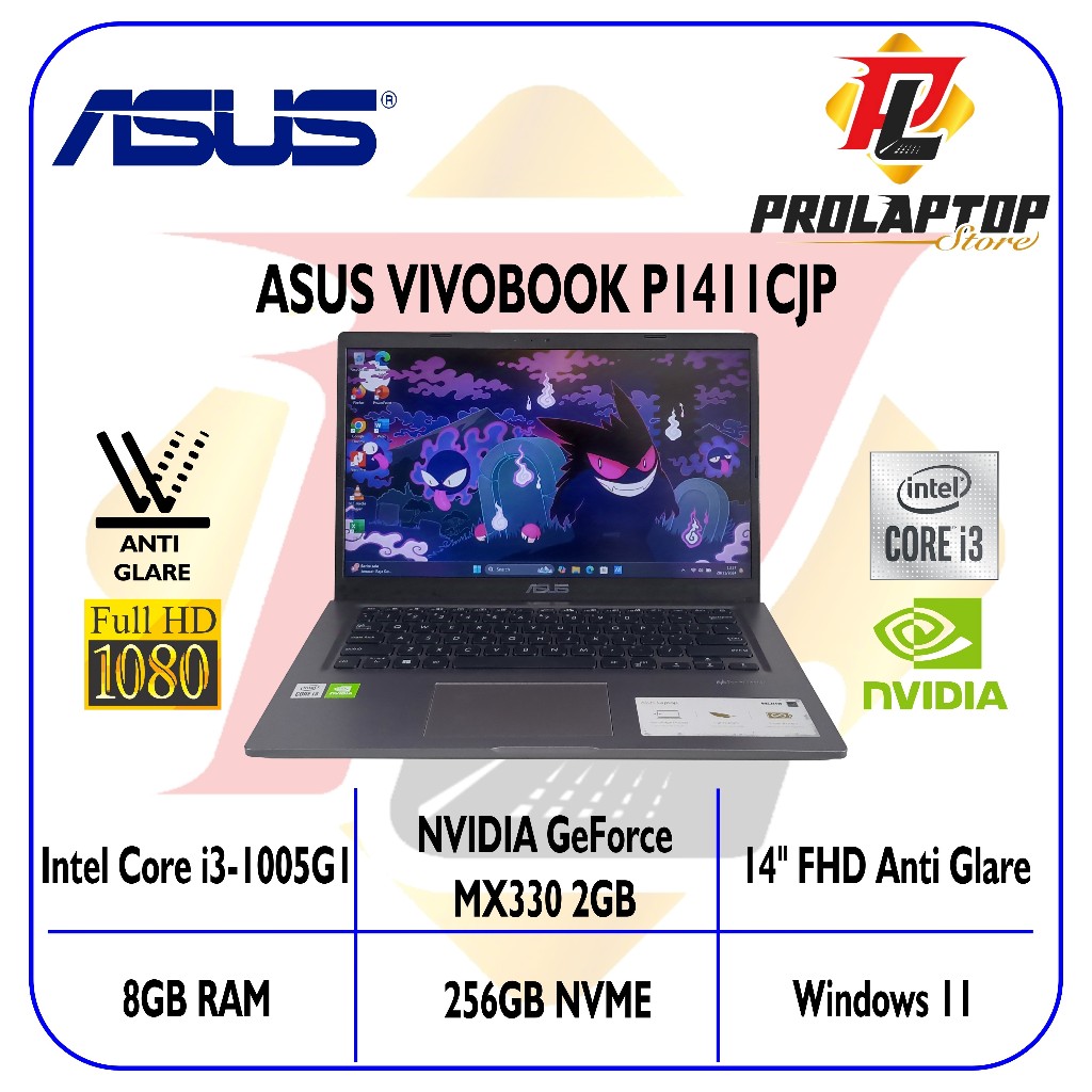 Laptop Asus VivoBook P1411CJP Intel Core i3-1005G1 NVIDIA MX330 RAM 8GB SSD NVME 256GB 14" FHD Garan