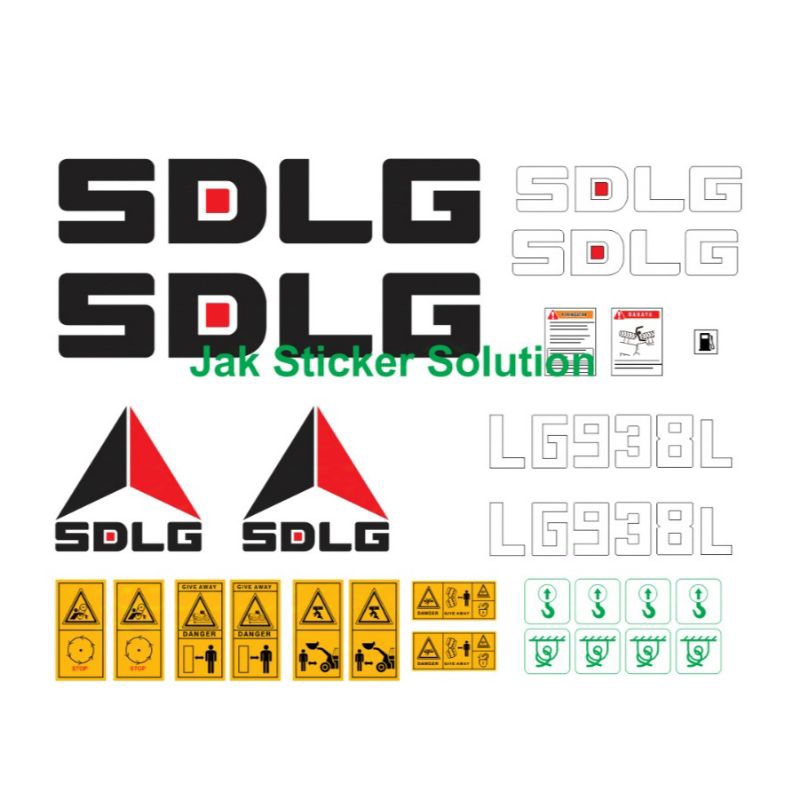 Stiker SDLG LG938L Decal Sticker Wheel Loader SDLG