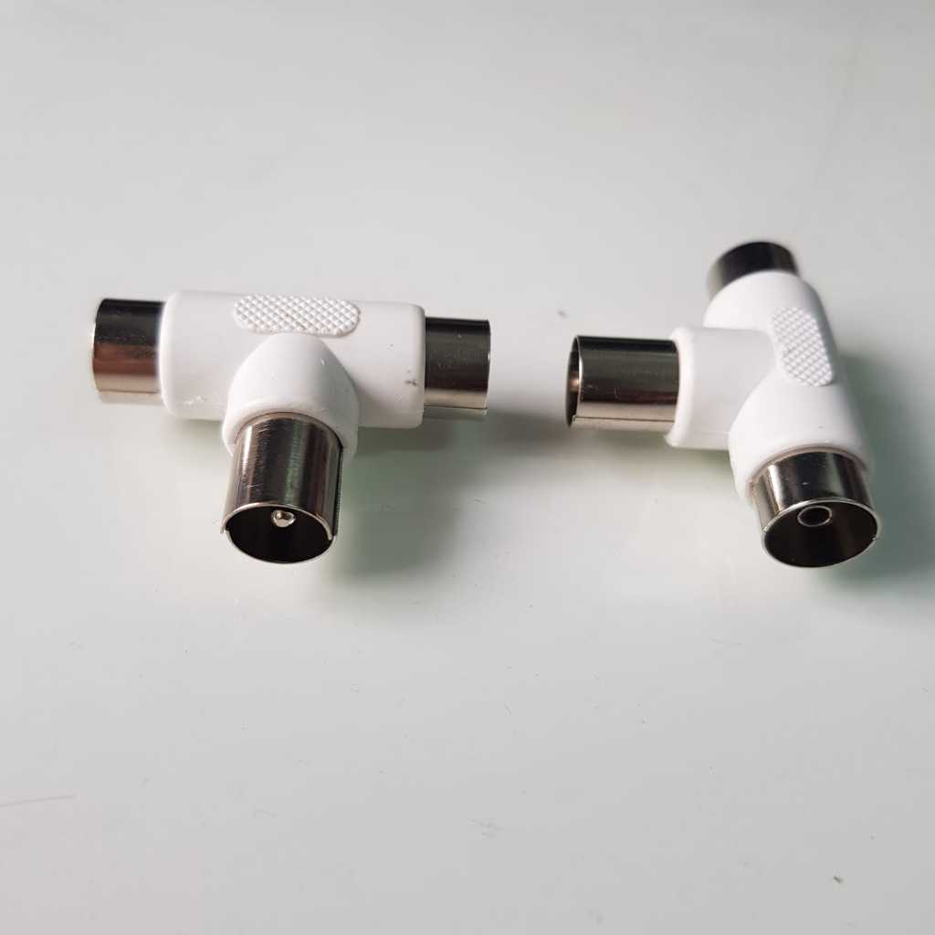 JR 1028 Jack Antena TV T Plastik  T PVC T Anten T TV PVC Plastik Jack Cabang Antena TV Model T Plast
