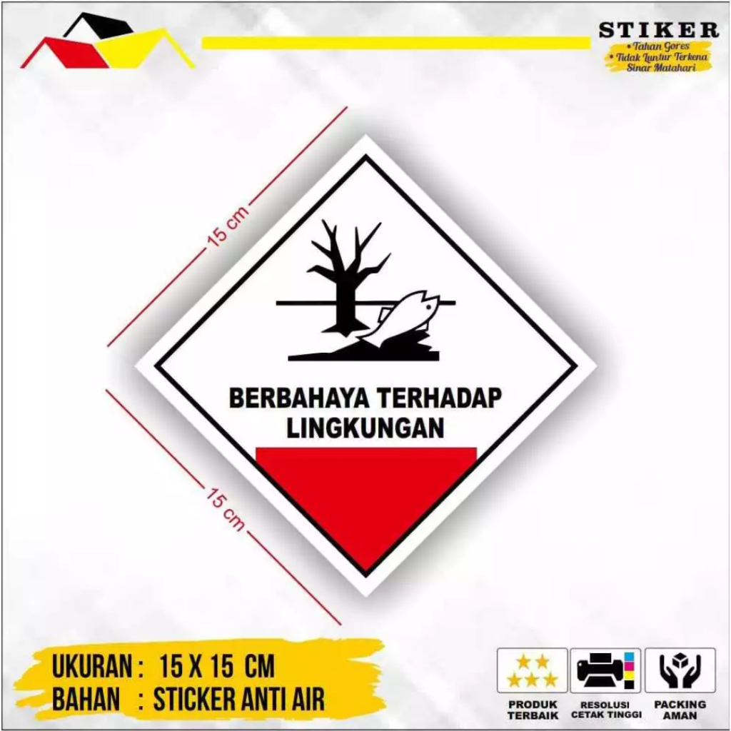 

Stiker Simbol Label K3 Limbah B3 Hazmat Berbahaya Terhadap Lingkungan