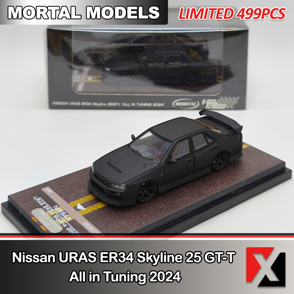 MORTAL 1:64 Nissan URAS ER34 Skyline 25GT-T All in Tuning 2024 Matte Black