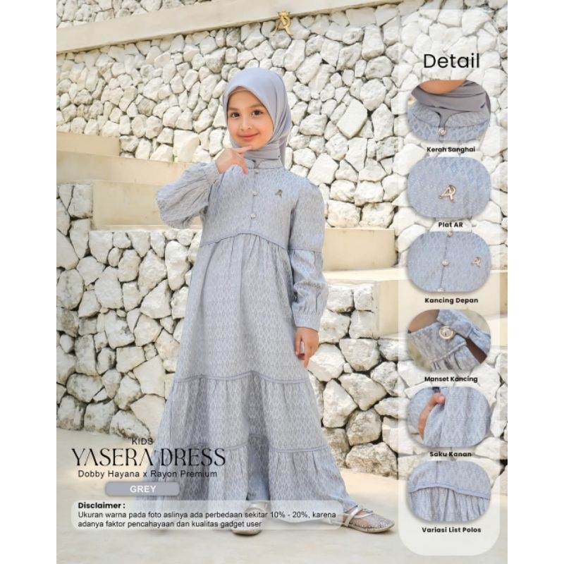 Yasera Dress Kids by Arrafi ORI Gamis Anak Premium Kekinian