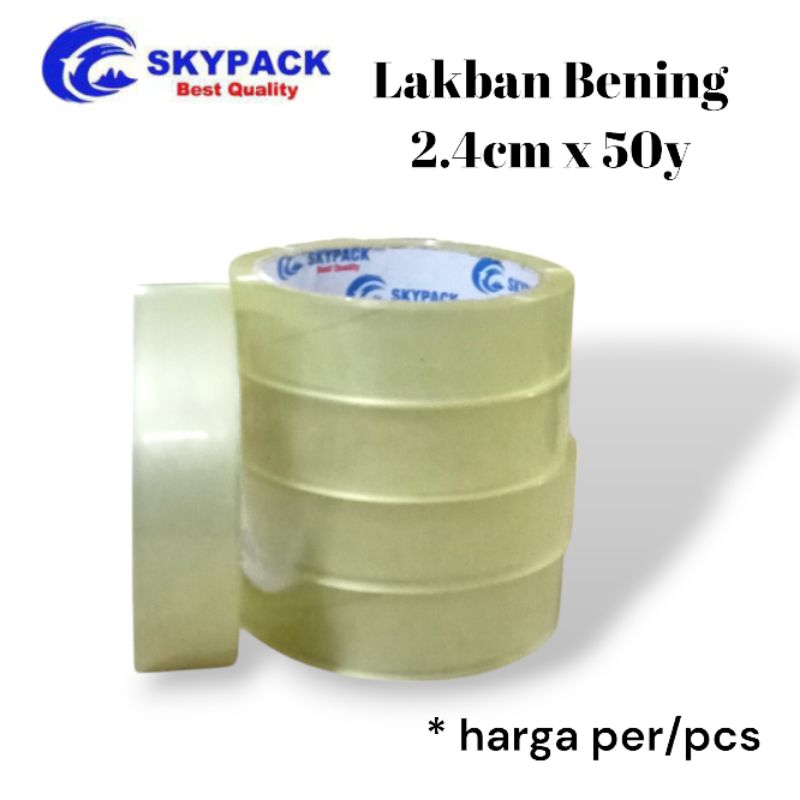 

SKYPACK Lakban Bening 2.4cm x 50y Isolasi Selotip Bening 24mm x 50yard