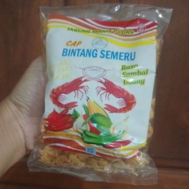 

kripik jagung manis pedas rasa sambal udang