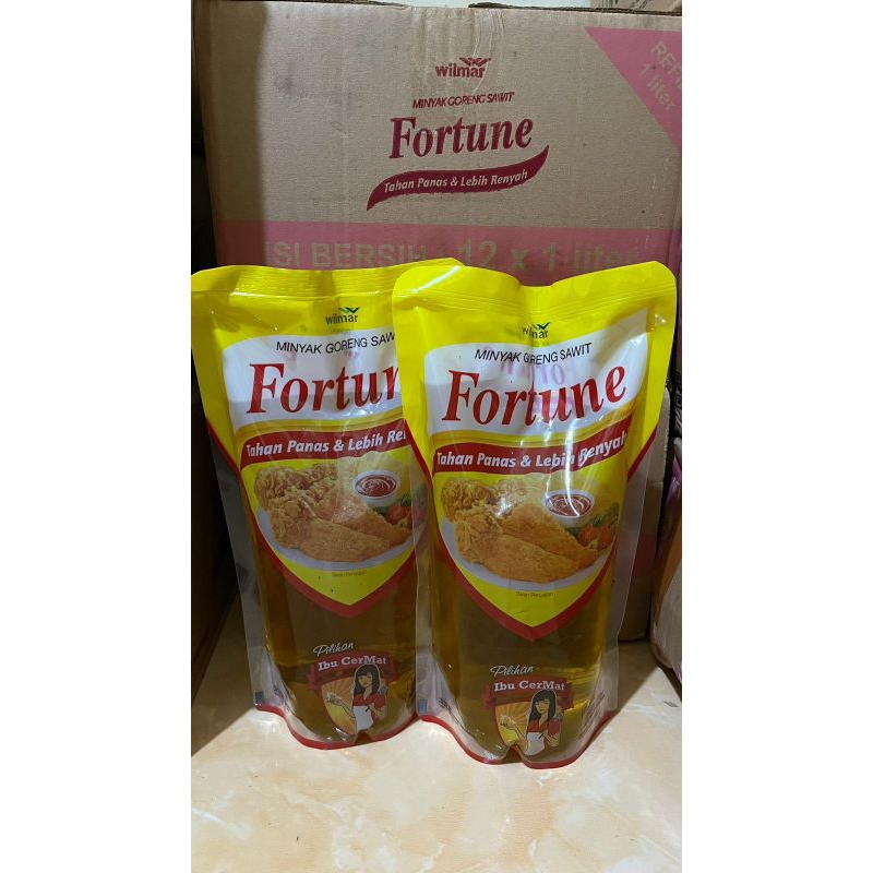 

Minyak Goreng Fortune Refill Kemasan 1 liter × 12 pcs / Karton