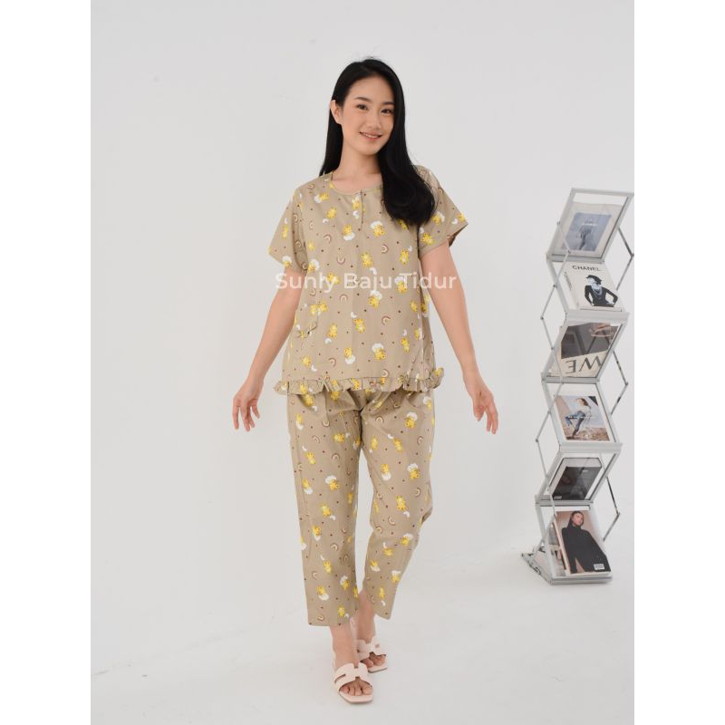 Sunly Baju Tidur Celana Panjang Uk. 22 - Piyama Panjang Wanita