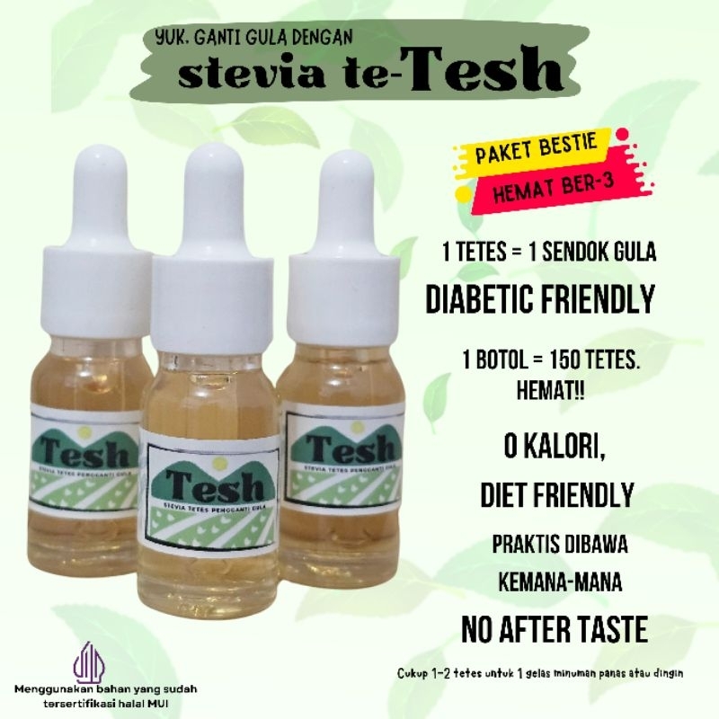 

Stevia teTESH gula diet cair paket murah 3x10ml
