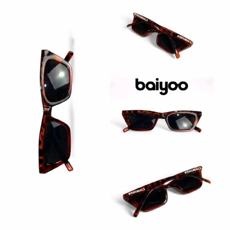 Baiyoo Kacamata Hitam frame leopard cat eye | Kacamata cat eye lensa hitam kacamata hitam gaya klasi