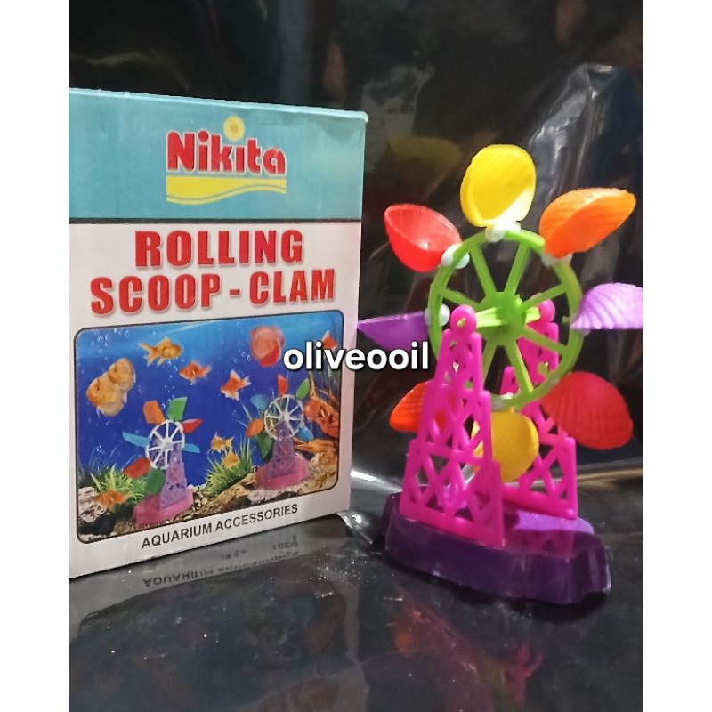 Nikita Rolling Scoop - Clam Mainan Aquarium Oksigen Akuarium