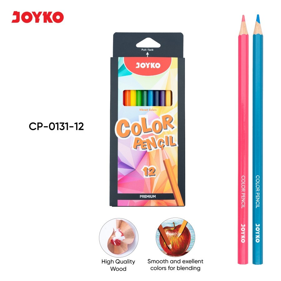 

PRODUK BARU, BISA COD Joyko Cp-0131-12 Premium Color Pencil / Pensil Warna Premium 12 Warna