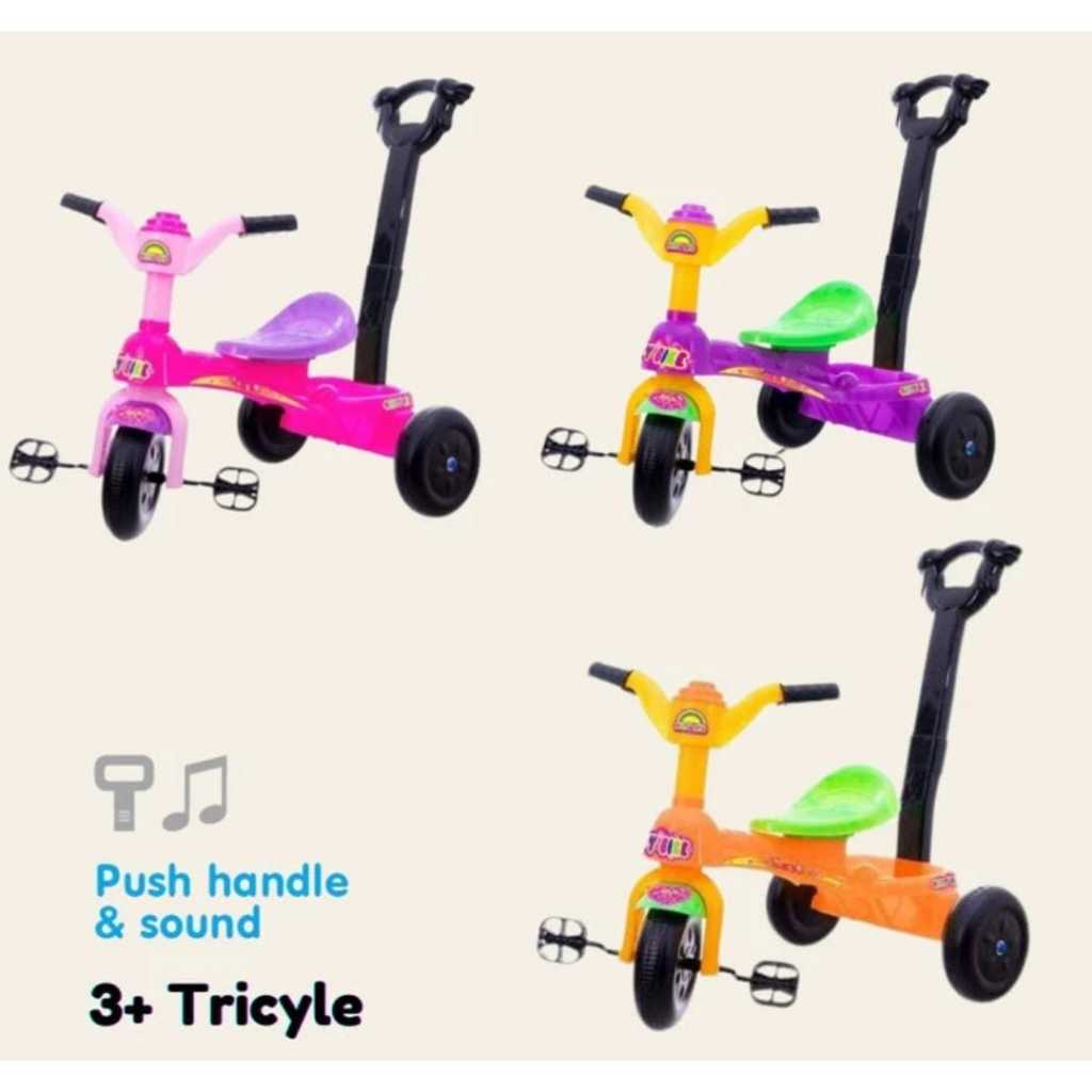 Sepeda Dorong Roda tiga tricycle anak balita Dorong & Musik