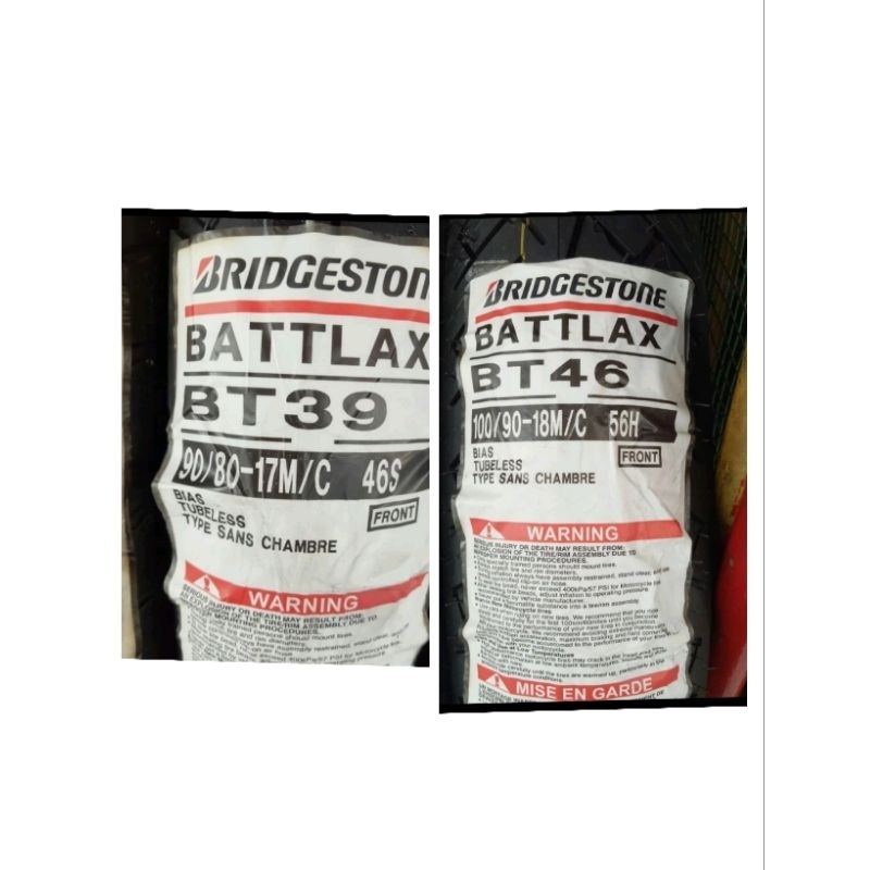 PAKETAN BAN LUAR BATTLAX BRIDGESTONE NINJA R BT39 UK 90/80-17 DAN BT46 100/80-18 TUBELESS