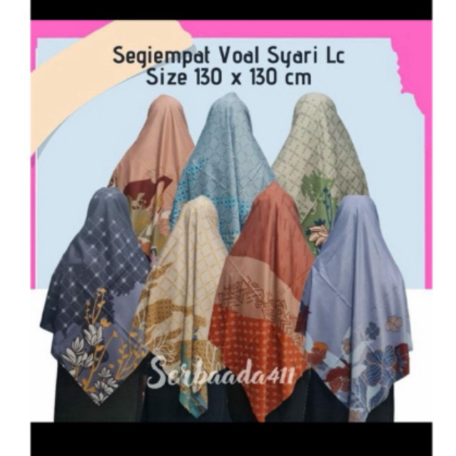 SEGIEMPAT JUMBO SYAR’I / OSKARA MOTIF SYAR’I / JILBAB MOTIF JUMBO AZARA / JILBAB OSKARA MOTIF SYAR’I
