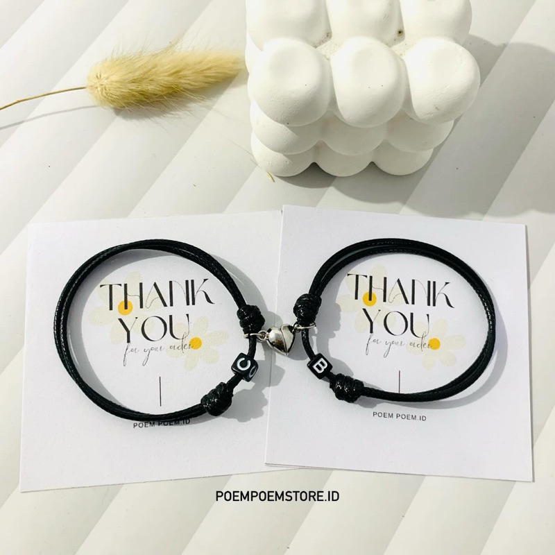 [2pcs] Gelang Couple Huruf Magnet | Gelang couple