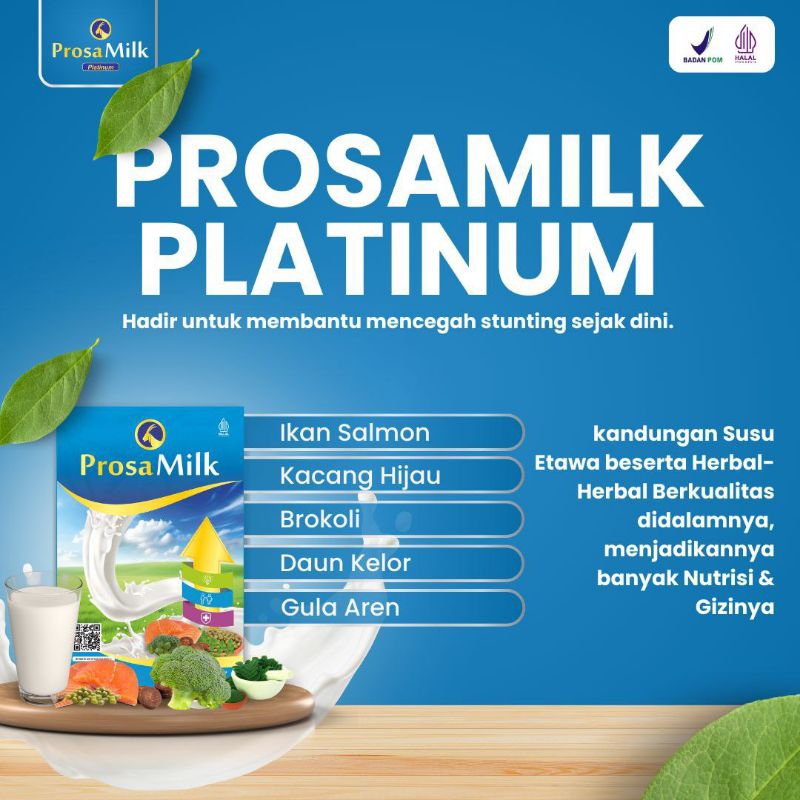 

ProsaMilk Prosamilk Platinum Ikan Salmon Kacang Hijau Brokoli Daun Kelor Gula Aren