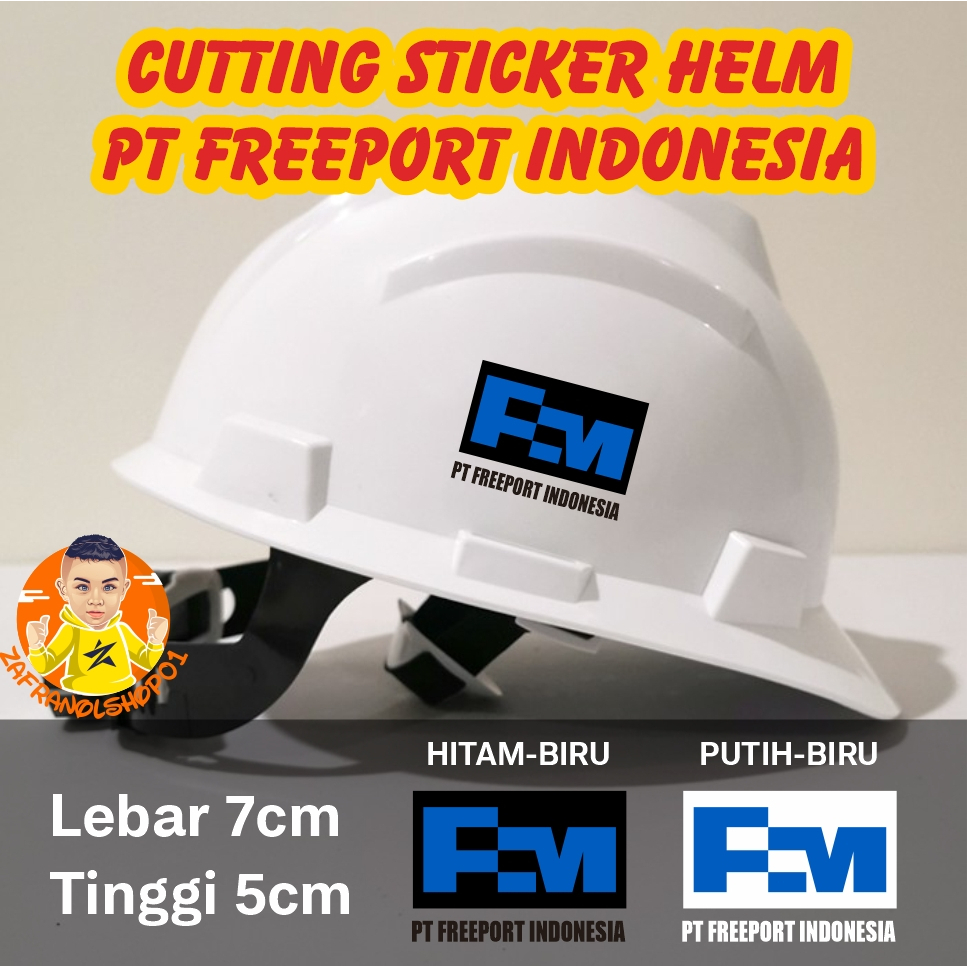 

Cutting Stiker PT FREEPORT INDONESIA Helm Laptop Hp