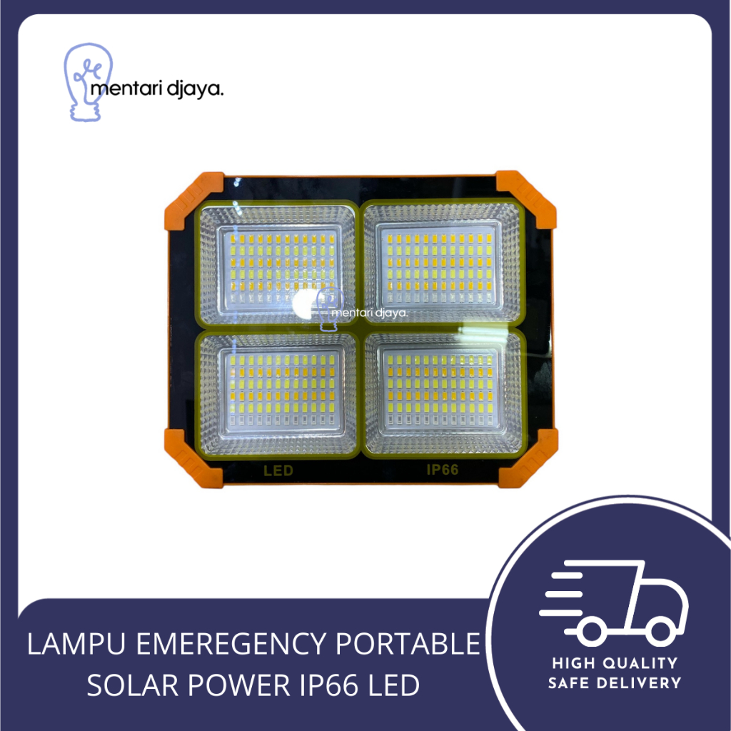 Lampu Emergency Solar Portable/ Lampu Darurat Solar/ Lampu Tembak atau Floodlight untuk Outdoor
