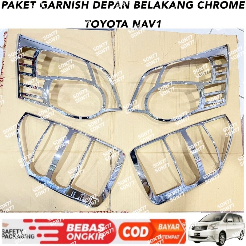 Paket Garnish Lampu Depan Belakang Toyota Nav 1 Nav1 Chrome