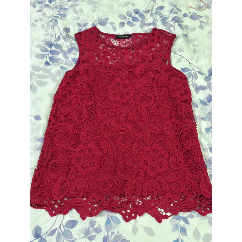 Blus Wanita Brokat - Merah