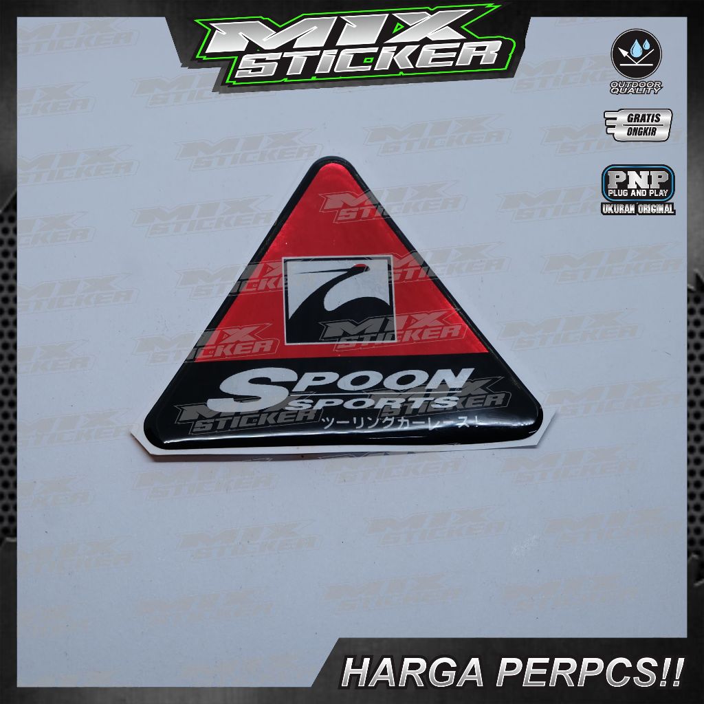 Emblem timbul honda spoon sport / emblem spoon honda / emblem warning honda spoon