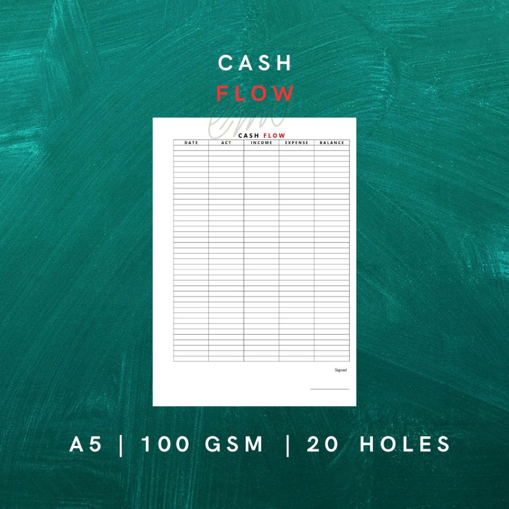 

Simple Cash Flow A5 Binder | 100 GSM | 20 Holes