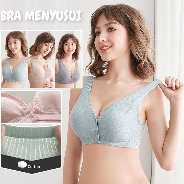 Siap Kirim Bra Menyusui Tanpa Kawat Bra Jumbo Push Up Bra Kait Depan Nursing Bra Menyusui Busa Bh Me