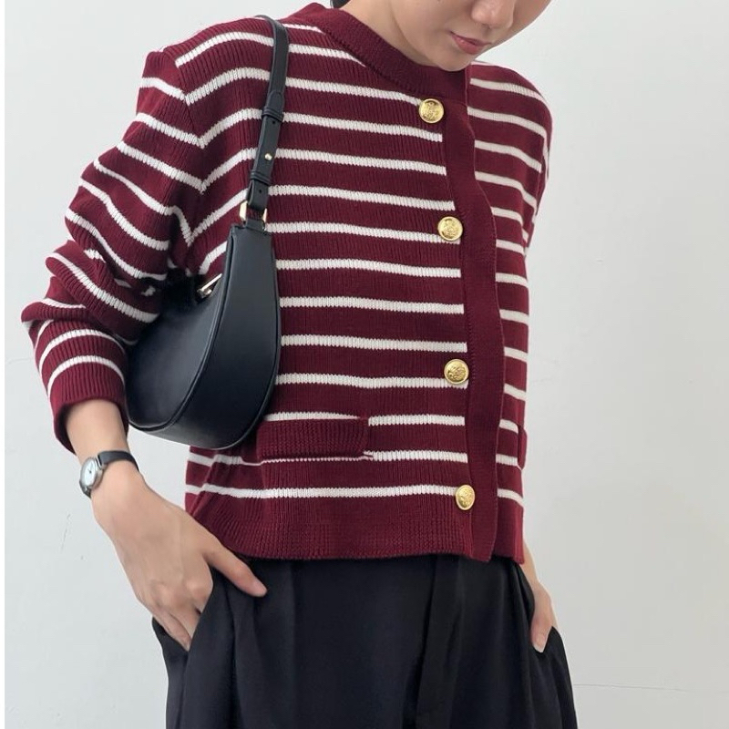 Jisoo strips knit cardigan