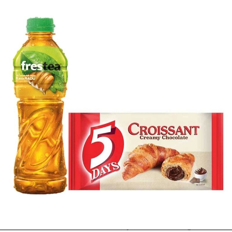 

Paket Frestea Minuman Teh Hijau 350 ml & 5DAYS Croissant 60 g & Frestea Minuman Teh Rasa Lemon 350 ml