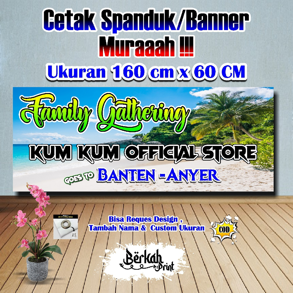 SpandukBanner Family Gathering Ukuran 160 cm x 60 cm
