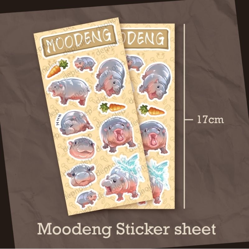 

Moodeng Sticker Sheet (fanmerch by Dep)