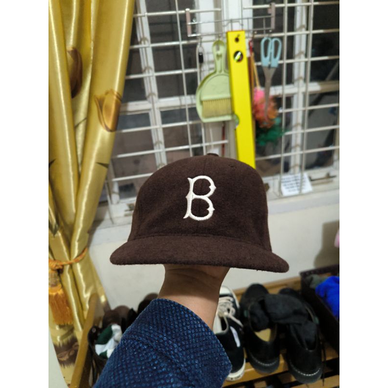 ebbets field brown wool cap