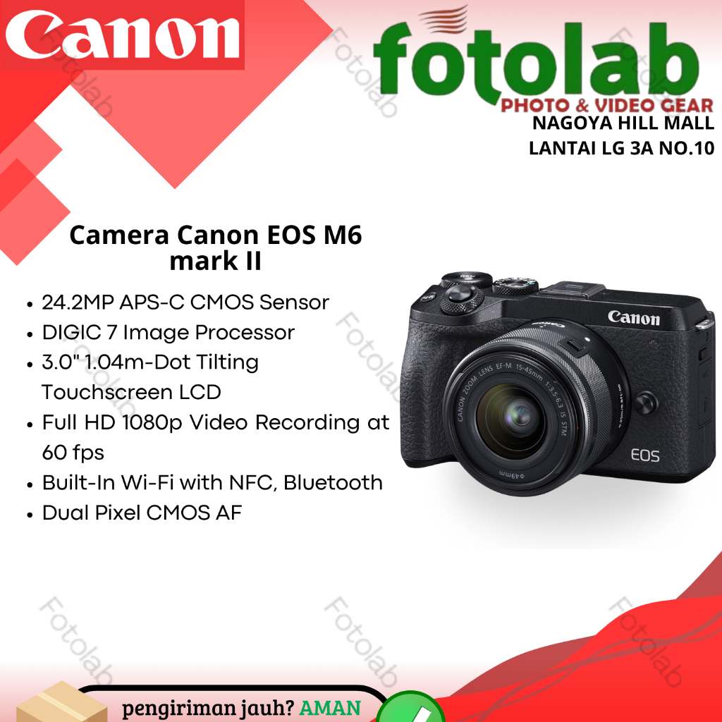 CANON EOS M6 MARK II KIT EF-M 15-45MM IS STM/ CANON M6 Mark II Body - DISTRIBUTOR