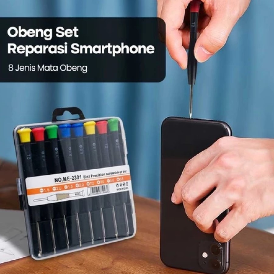 Obeng Service HP Lengkap / Obeng Set Henphone Obeng Set ME-2301 8 in 1