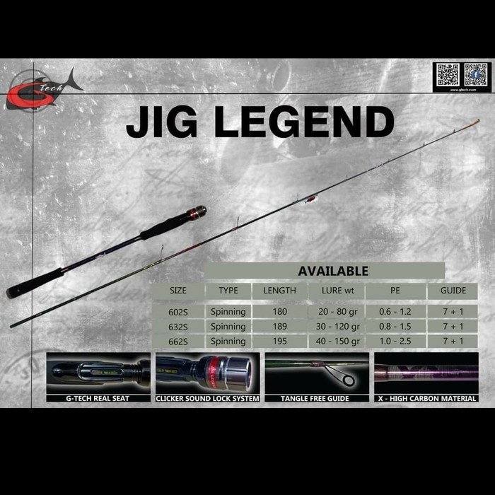 Joran G-Tech JIG LEGEND / Joran Laut / Joran Jigging Berkualitas / Joran Best Seller
