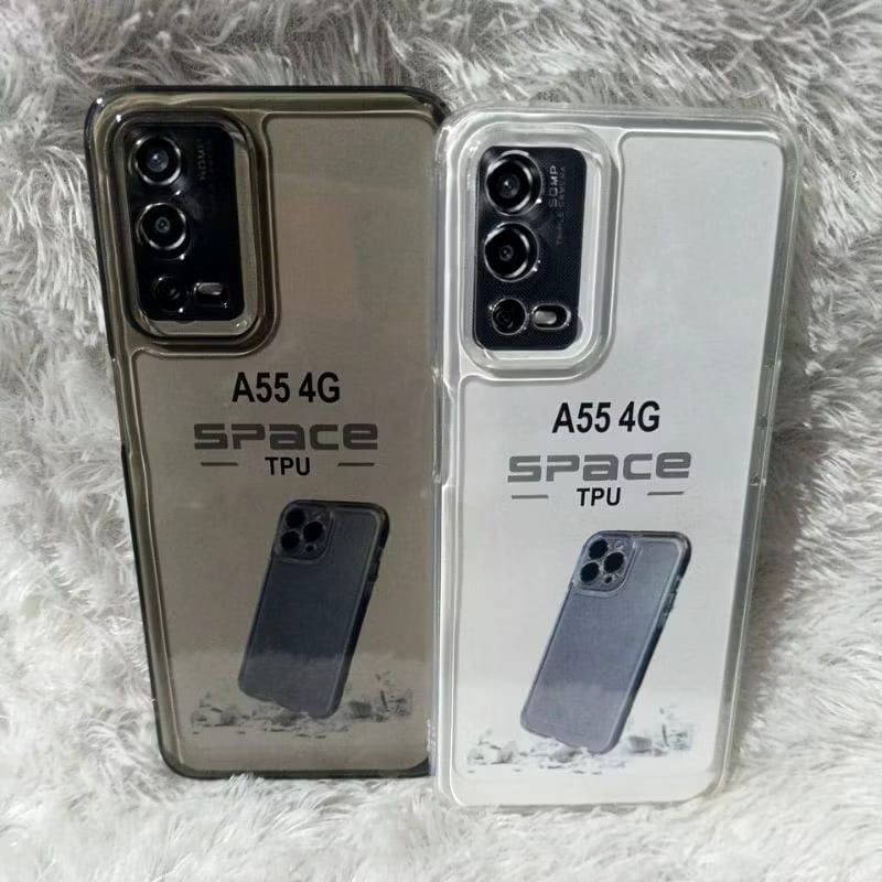 SoftCase Casing Oppo A55 4G Silikon Bening Transparan Space TPU Pelindung Belakang Hp+Camera