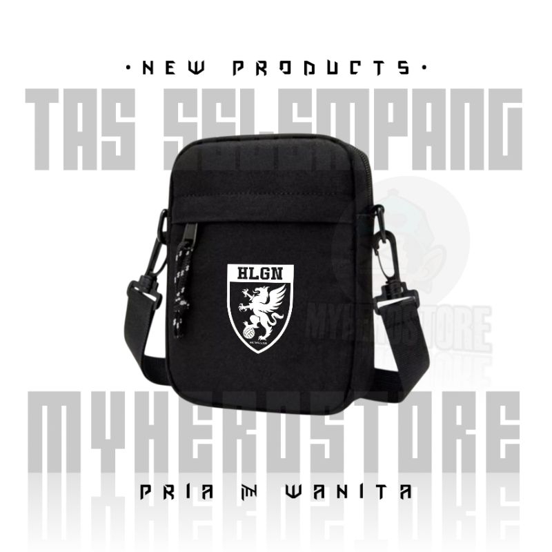 HOOLIGANS || Tas Selempang Hitam Distro Keren || Bahan 100% Cordura || Tas Slingbag Casual Dewasa