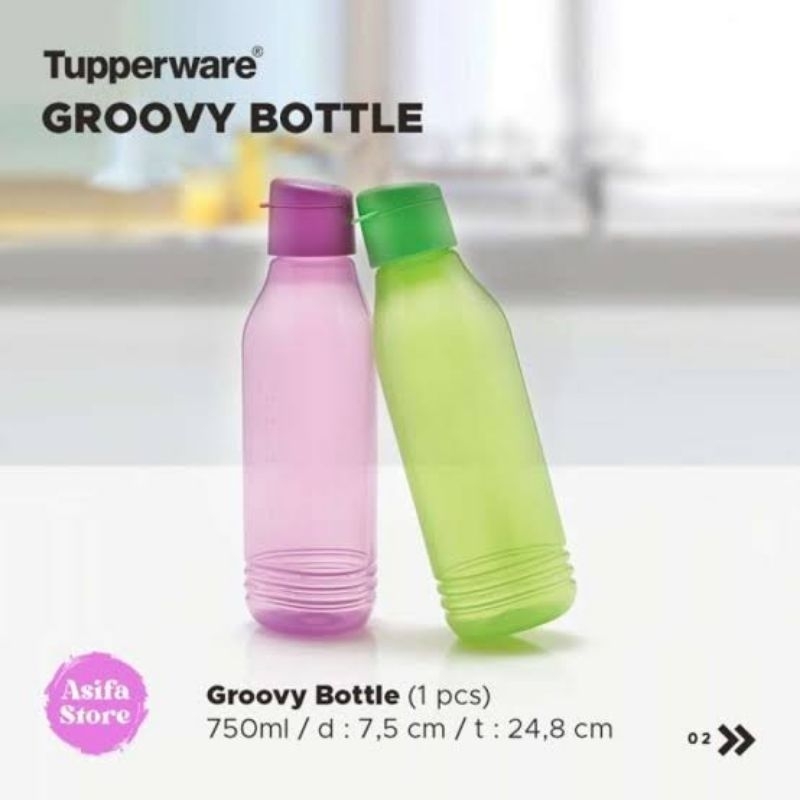 Tupperware Groovy Bottle @700 ml (2 Pcs)  / Triagle Botol Air Minum Anti Panas Eco Friendly