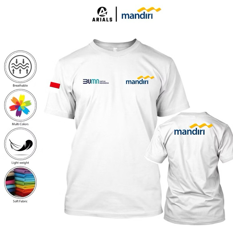KAOS SHIRT KAOS OBLONG BANK MANDIRI TERBARU UNISEKS