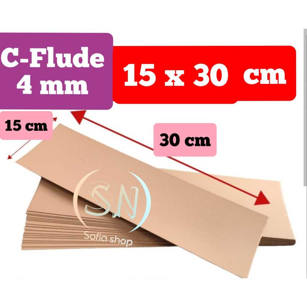 

TEBAL 4 MM KARDUS KARTON LEMBARAN 15x30 cm / 15 x 30 cm / 30x15 cm SINGLE WALL C-FLUDE CORRUGATED SHEET POLOS BARU