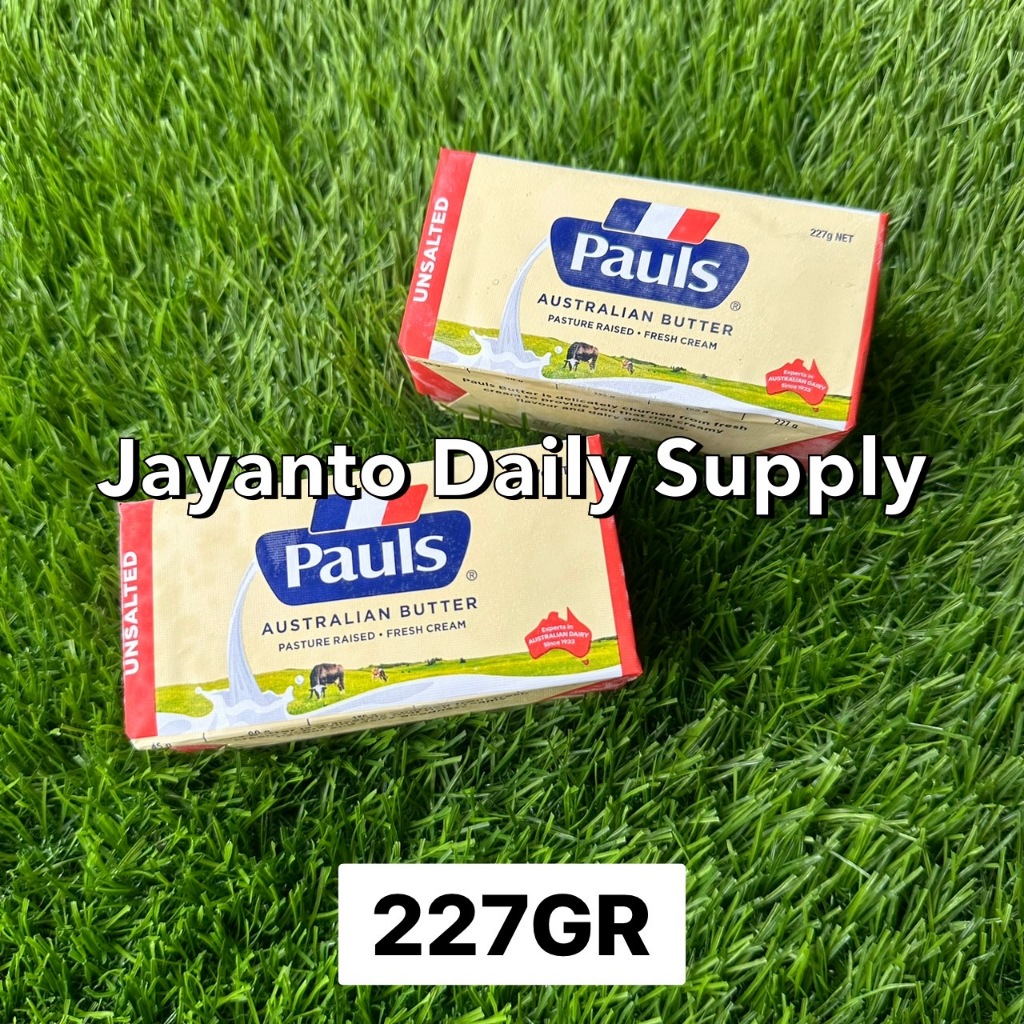 

UNSALTED BUTTER PAULS 227GR / MENTEGA TAWAR / IMPORT AUSTRALIA - 100% HALAL