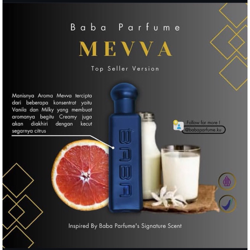 Parfum Viral Baba Parfume Aroma Meva Original 100% Best Seller Aroma Tahan Lama