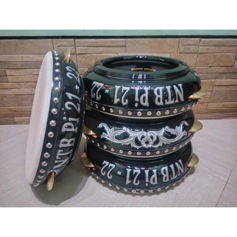 Rebana hadroh ukir /nama organisasi full set